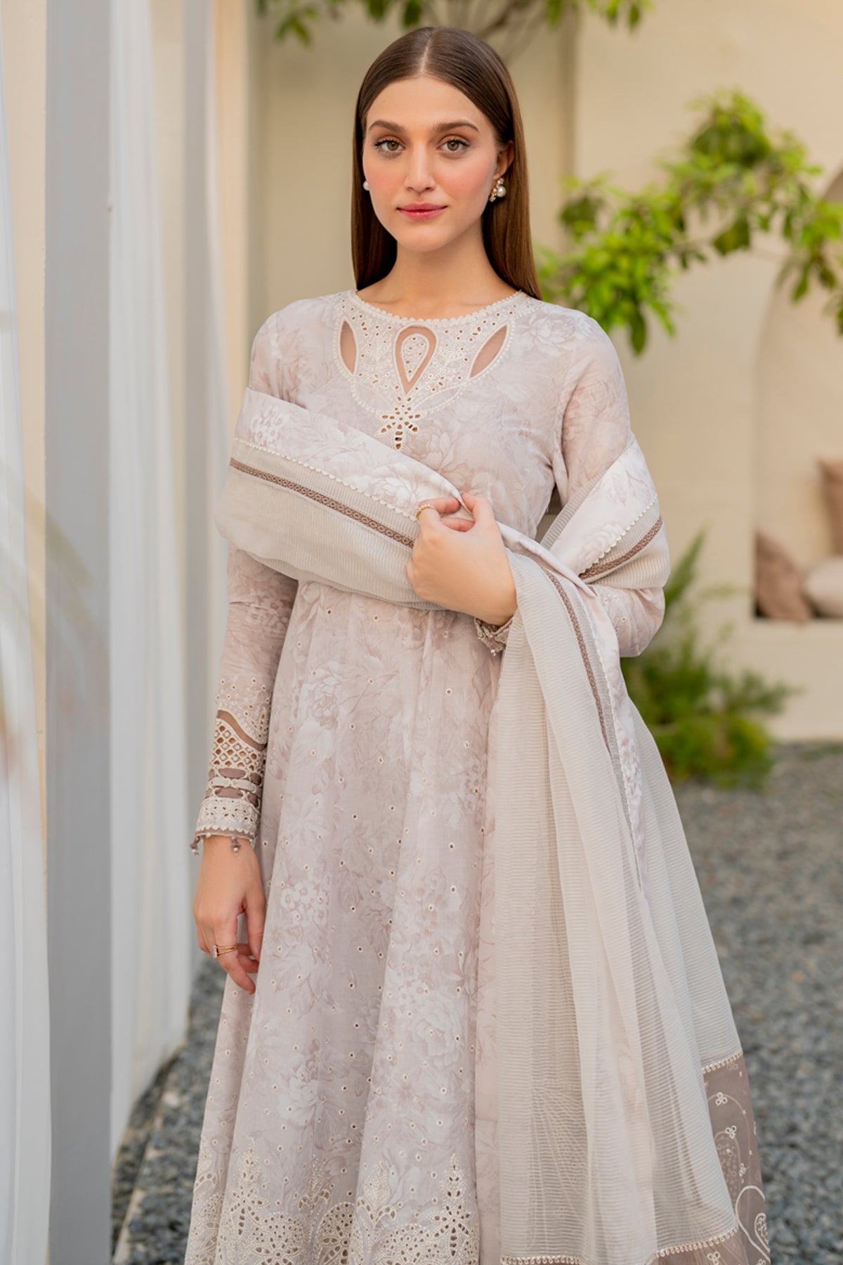 3 Piece Embroidered Raw Silk Suit