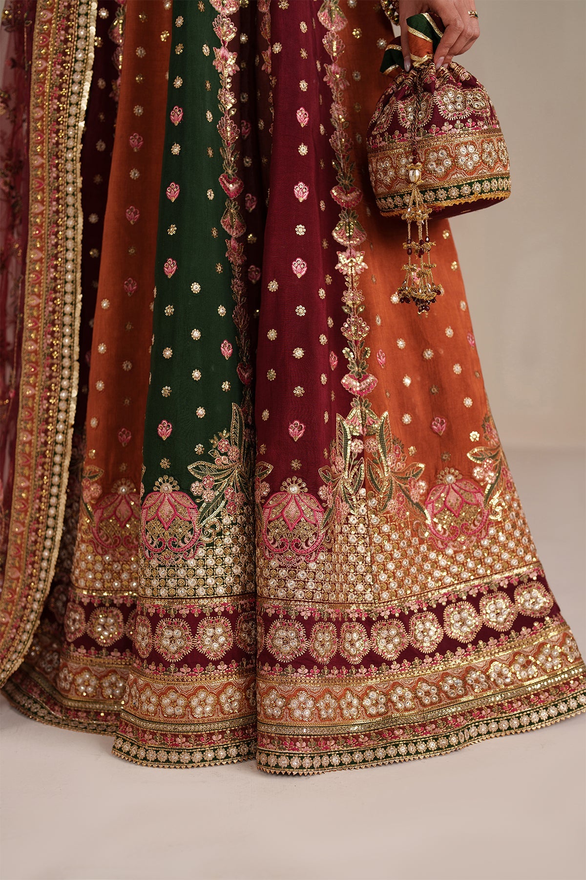 2 Piece Embroidered Organza Suit