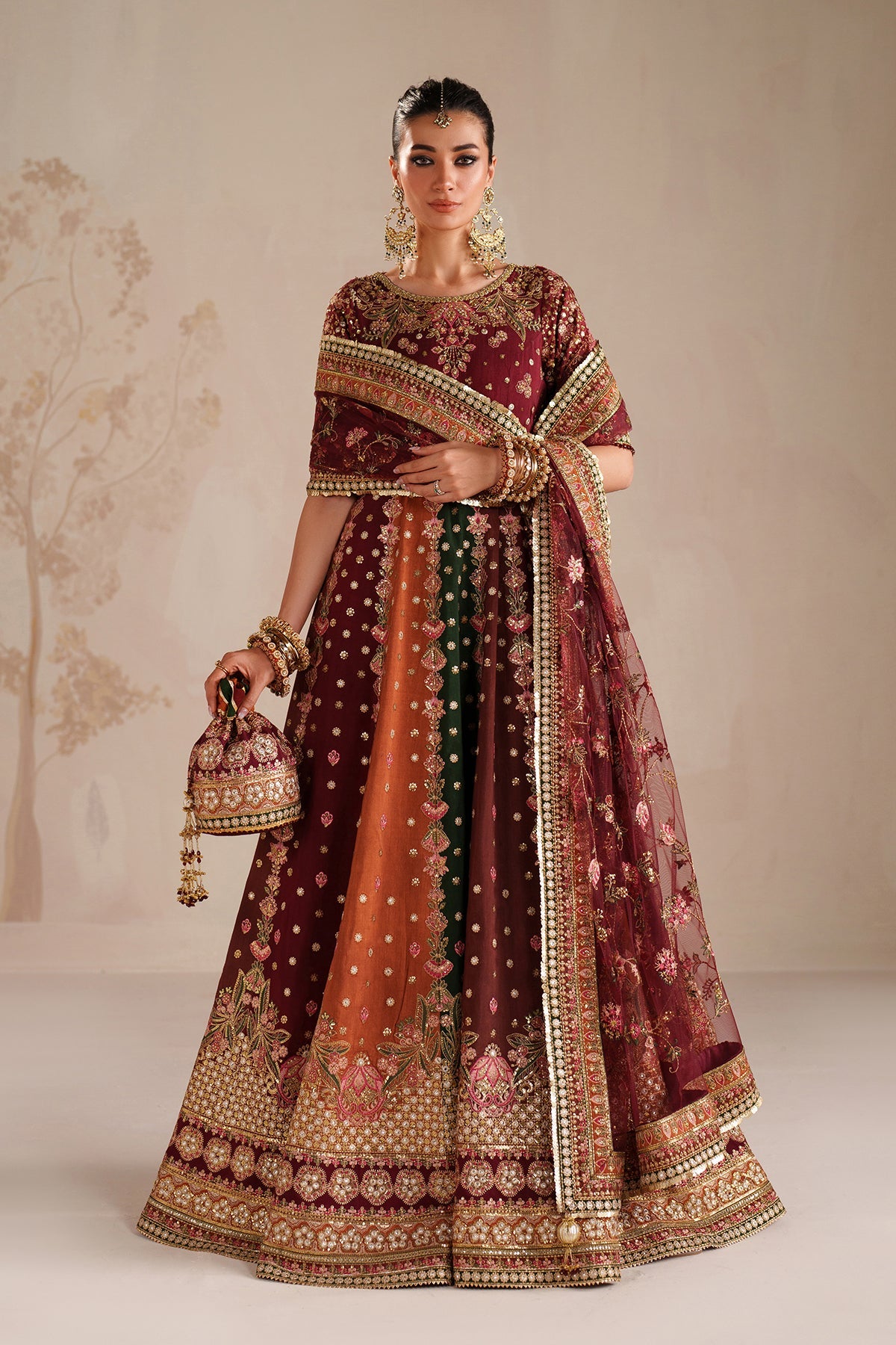 EMBROIDERED RAW SILK SF-4366