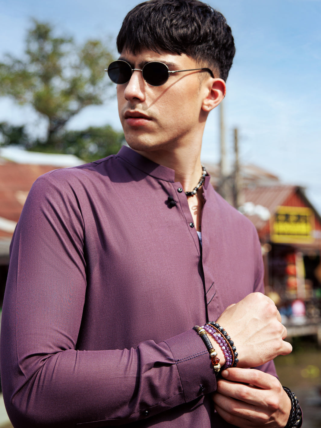 Purple Blended Kurta Trouser - AL-KT-2972