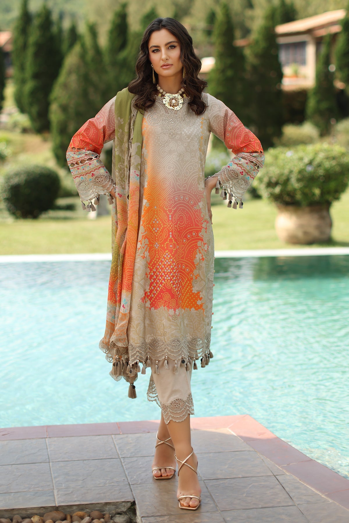 3-PC Unstitched Embroidered Lawn CH6-13