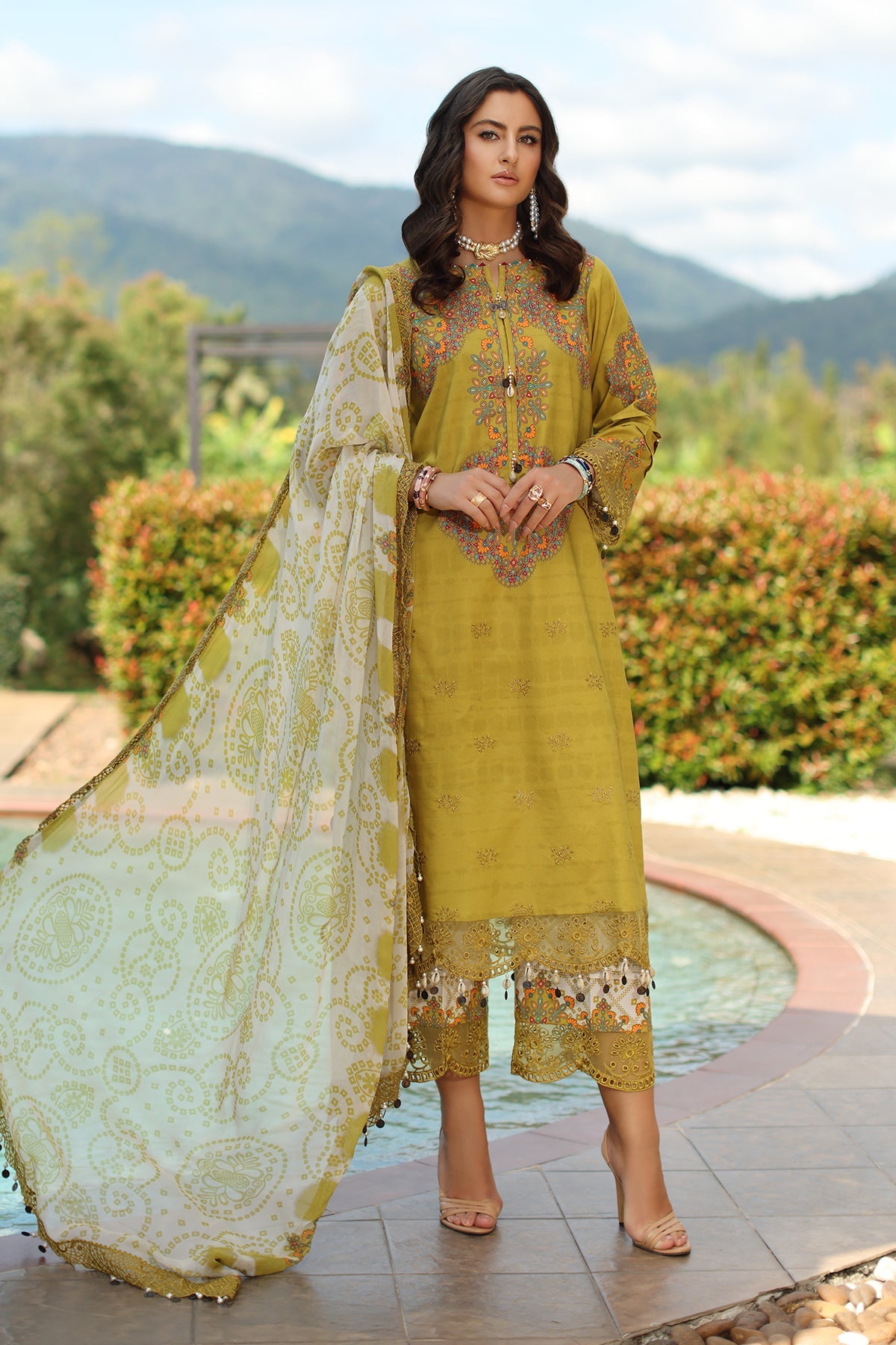3-PC Unstitched Embroidered Lawn Collection  AN6-01