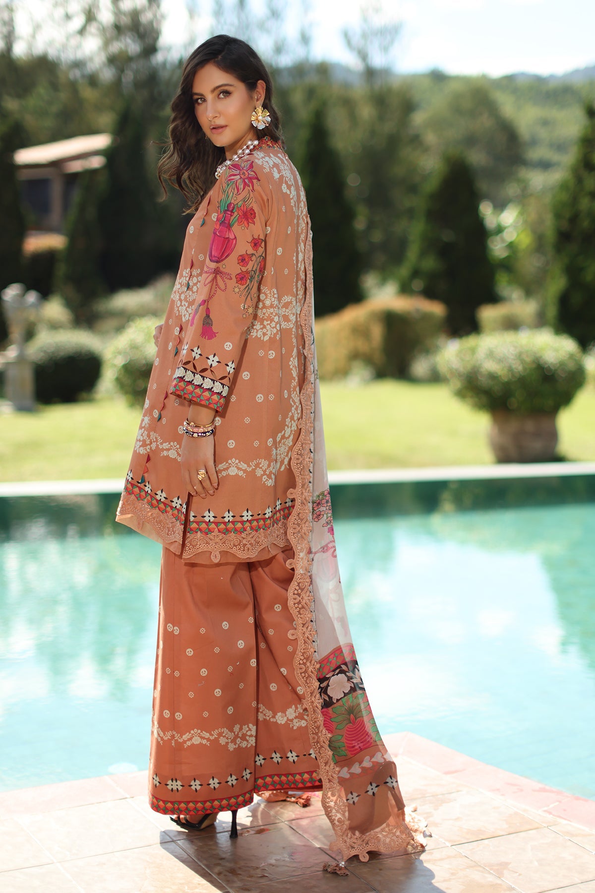 3-PC Unstitched Embroidered  Lawn  SLC27-04