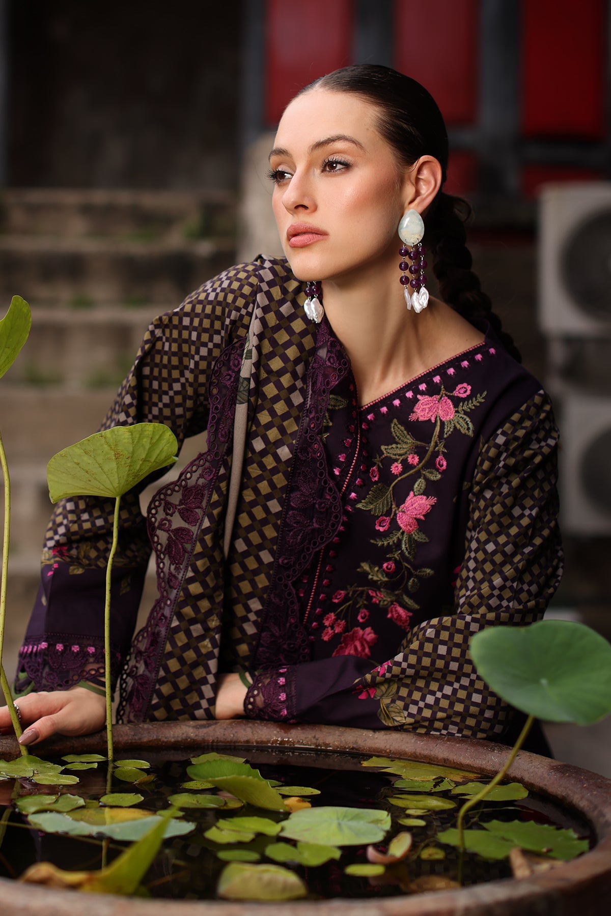 3-PC Stitched Embroidered Linen Collection CCW7-05P