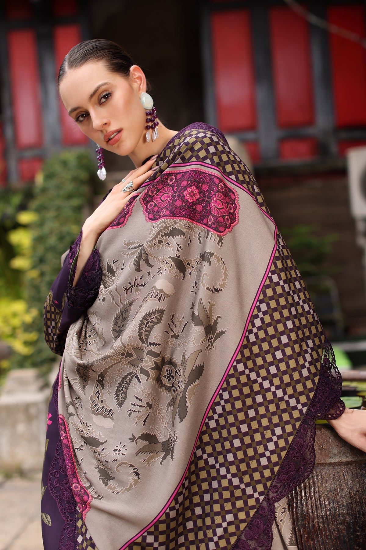 3-PC Stitched Embroidered Linen Collection CCW7-05P