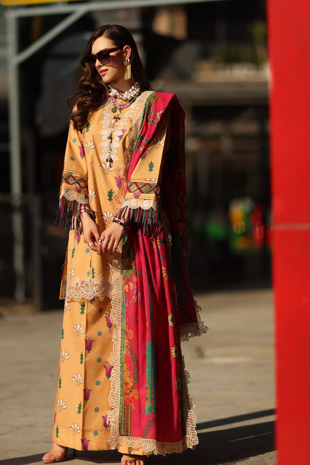 3-PC Unstitched Embroidered Lawn RN6-02