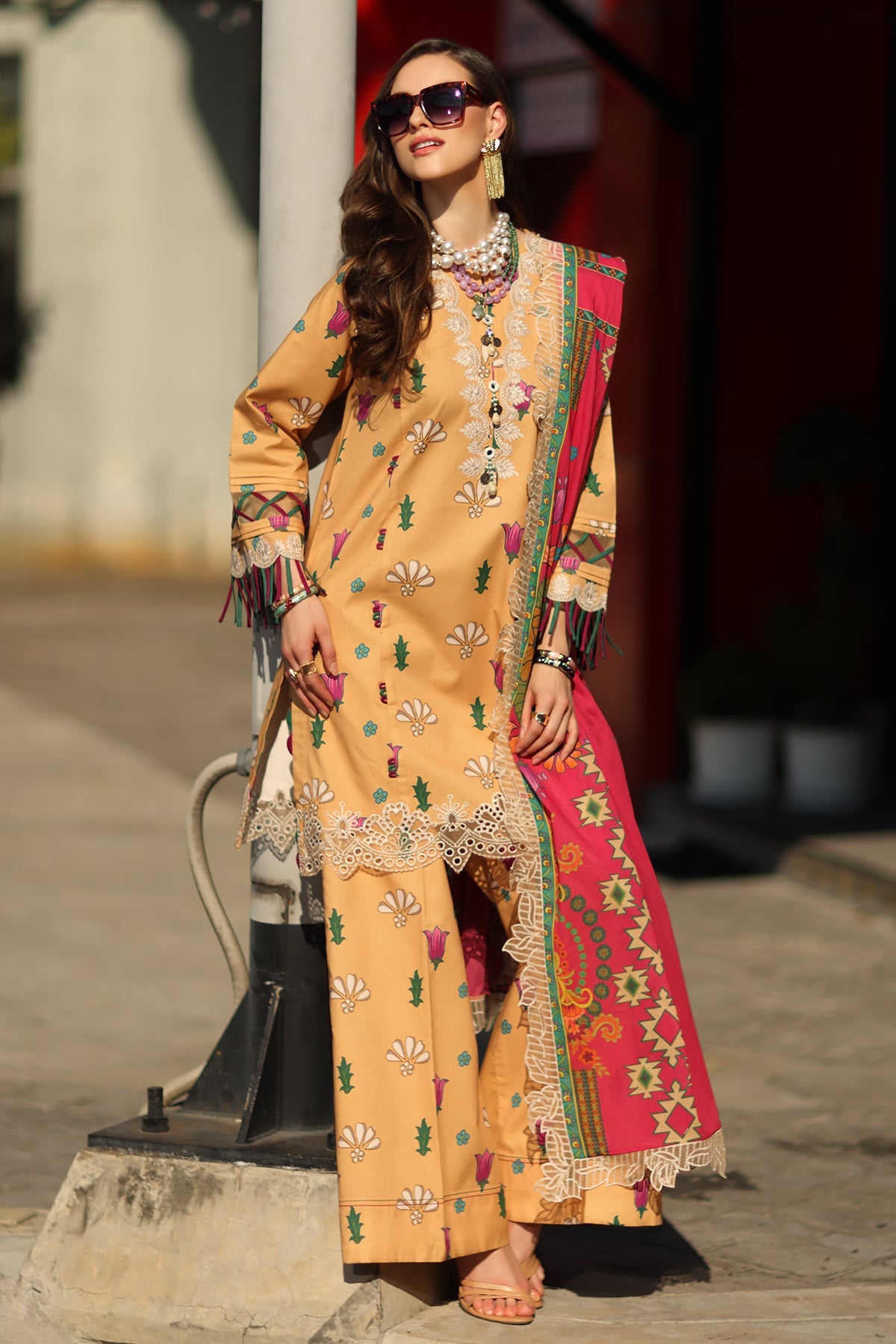 3-PC Unstitched Embroidered Lawn RN6-02