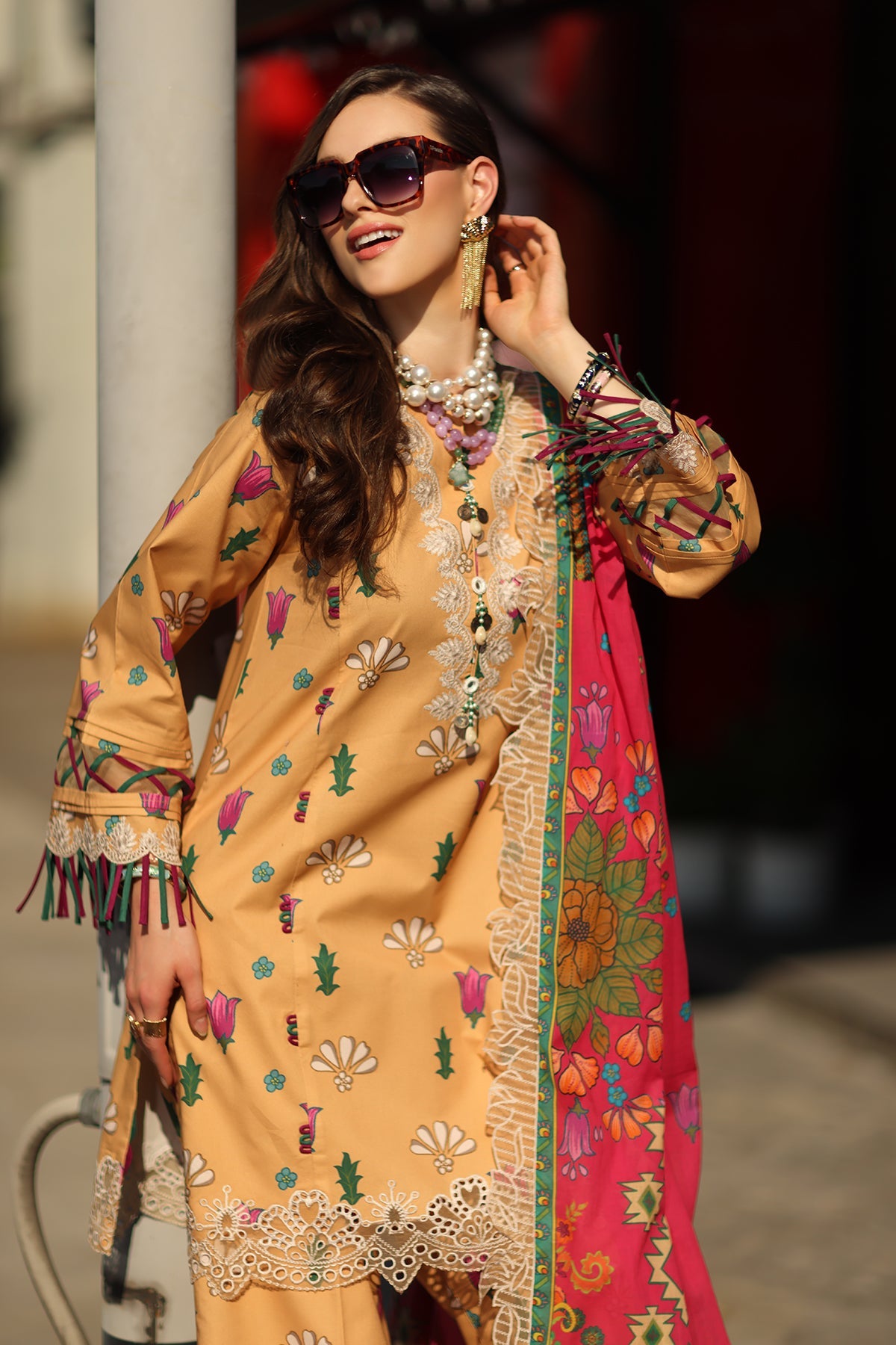 3-PC Unstitched Embroidered Lawn RN6-02