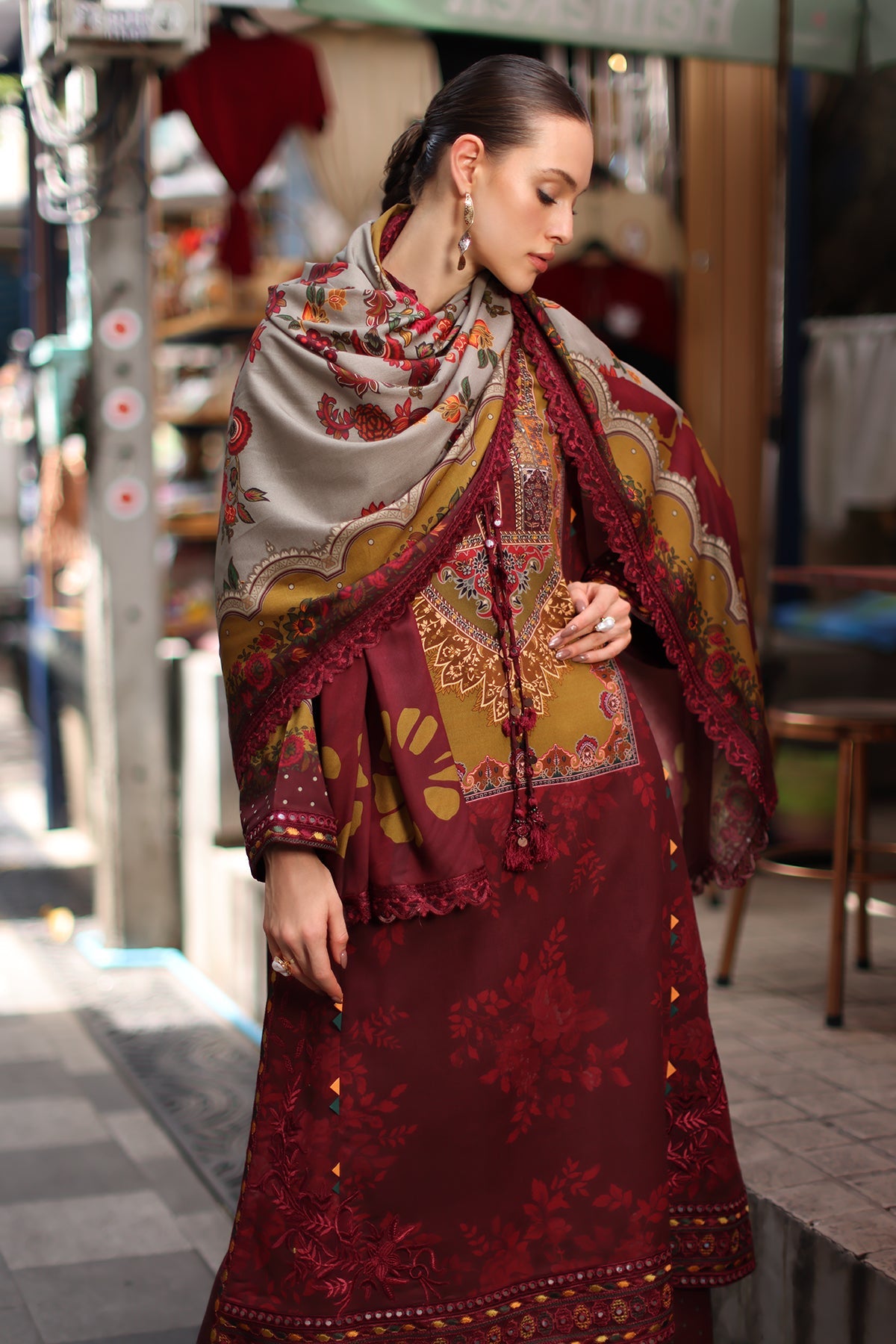 3-PC Stitched Embroidered Linen Collection  ANW7-03P