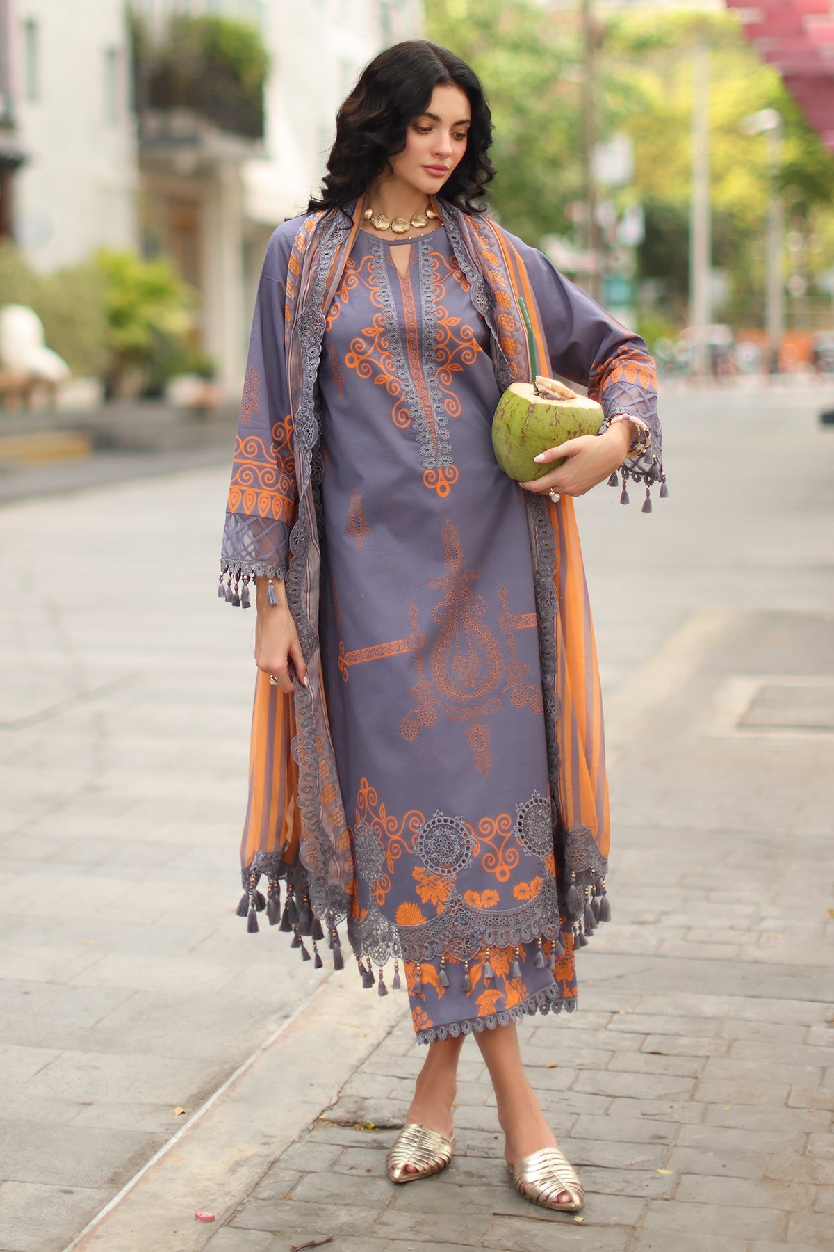 3-PC Stitched Embroidered Lawn  CC6-19P