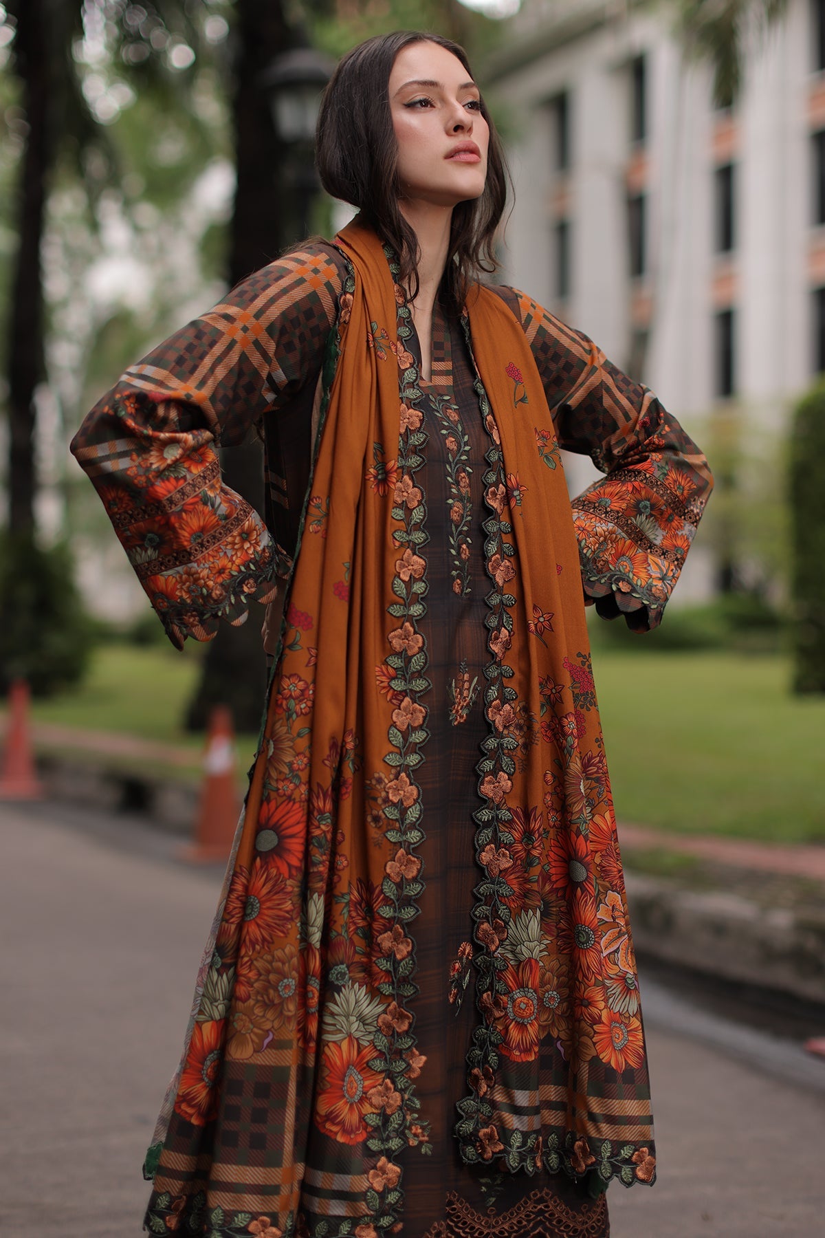 3-PC Unstitched Embroidered Linen Collection  ANW7-15