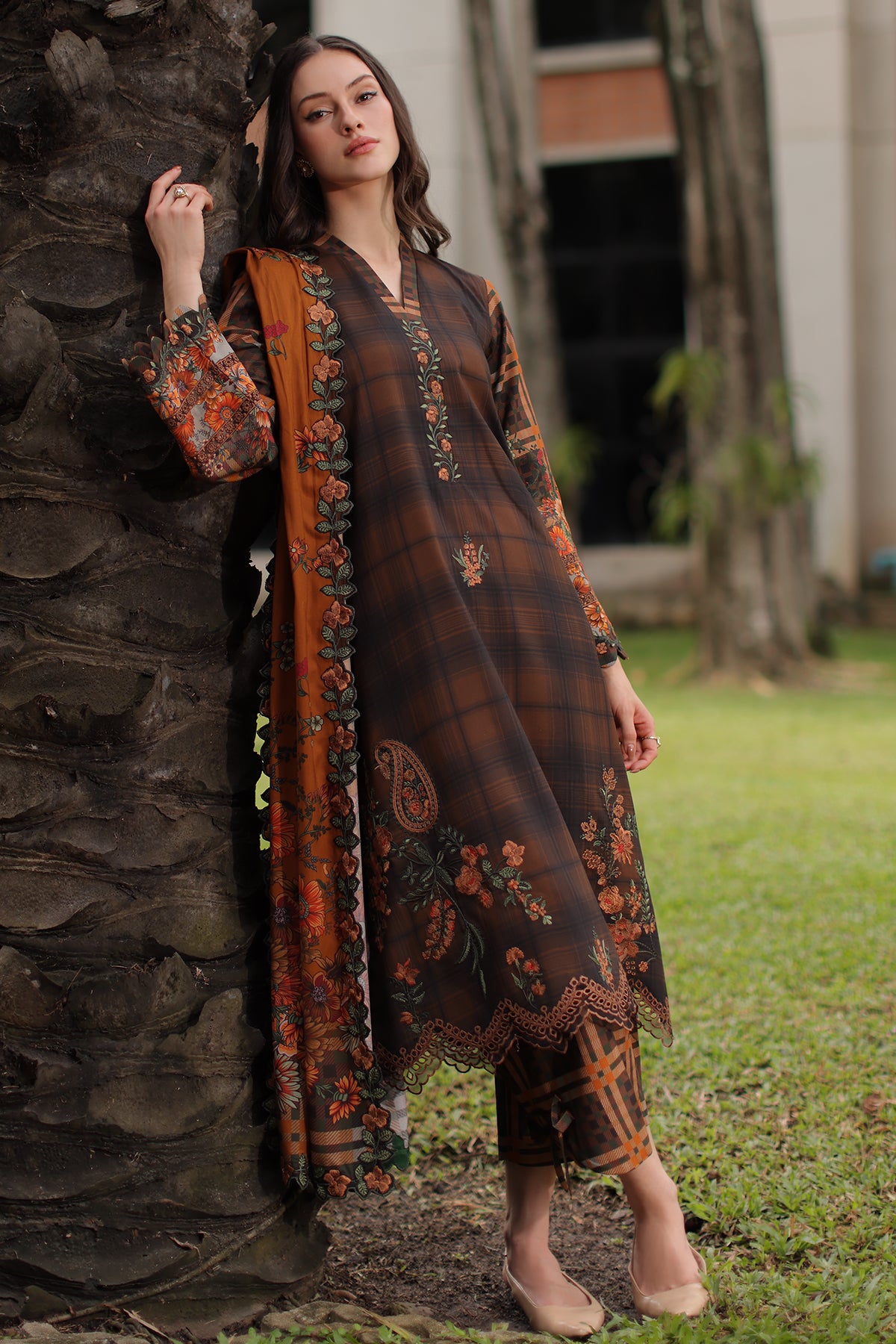 3-PC Unstitched Embroidered Linen Collection  ANW7-15