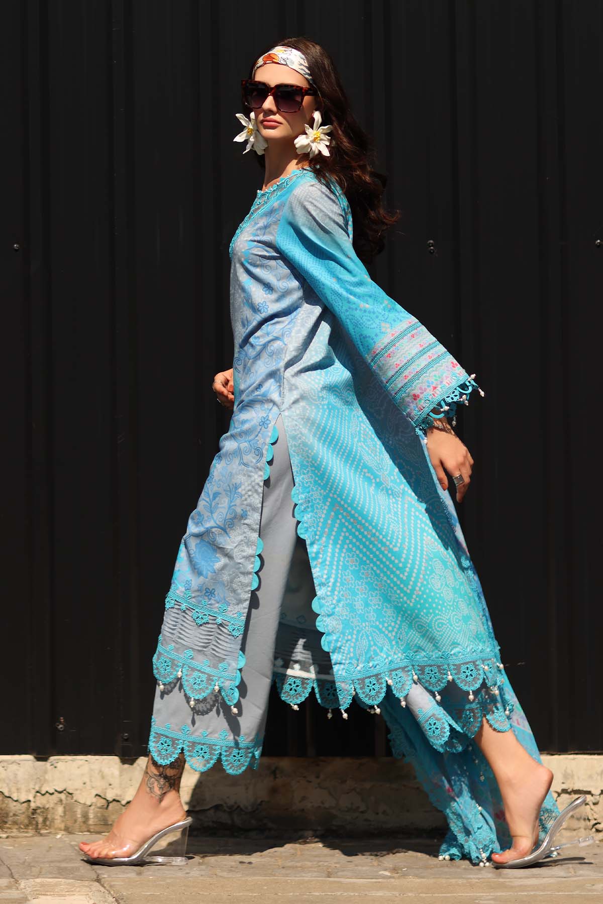 3-PC Unstitched Embroidered  Lawn  SLC27-09