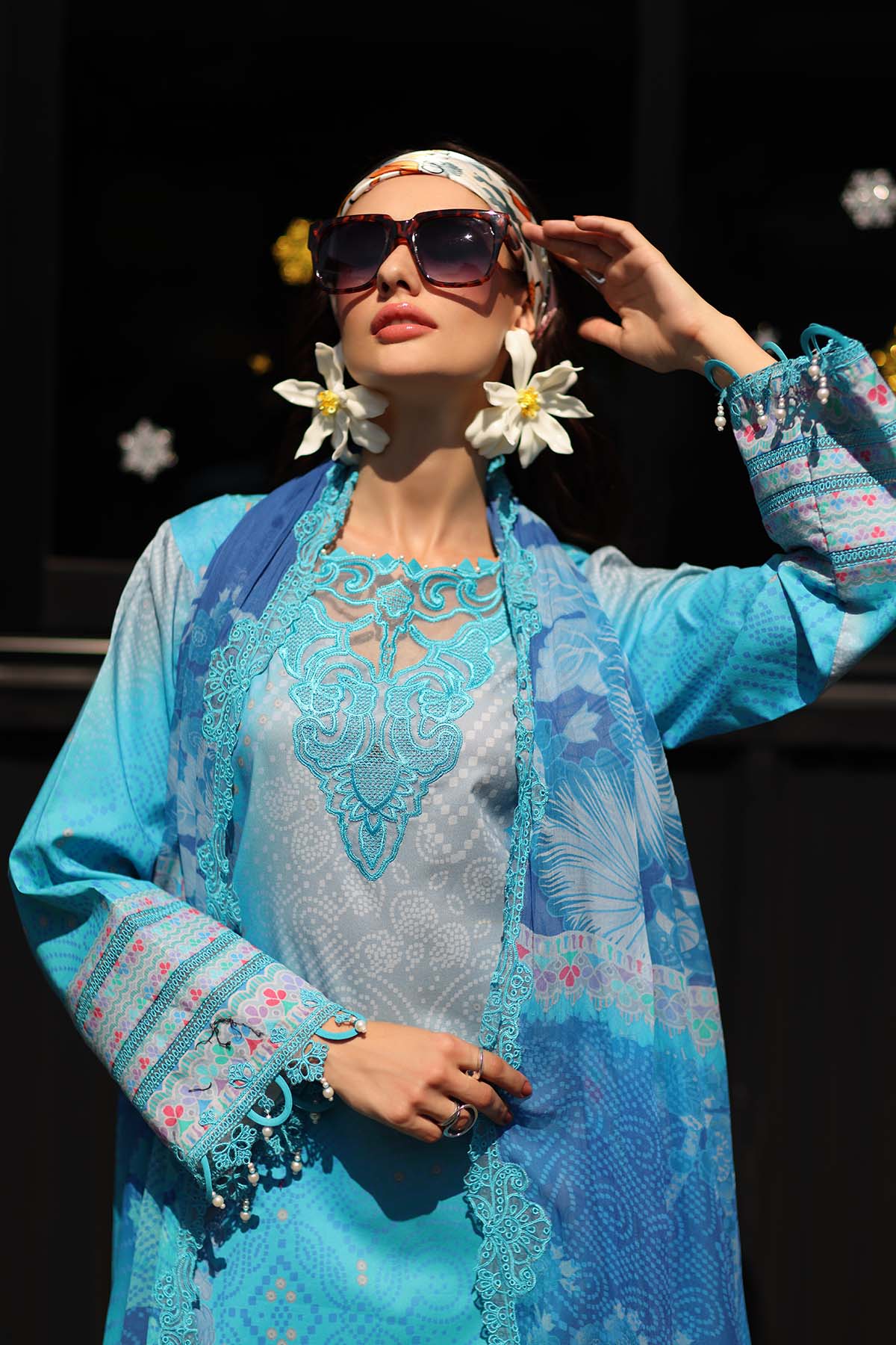 3-PC Unstitched Embroidered  Lawn  SLC27-09