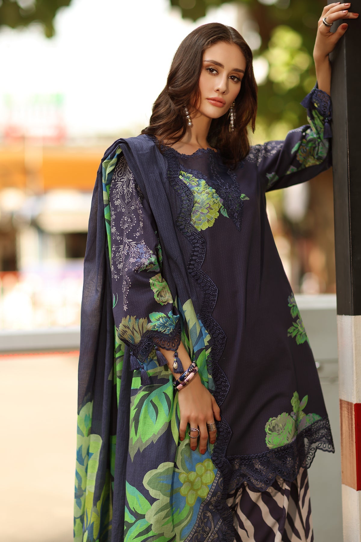 3-PC Unstitched Embroidered Lawn RN6-07