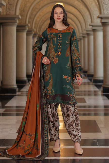 3-PC Unstitched Embroidered Linen Collection  ANW7-16