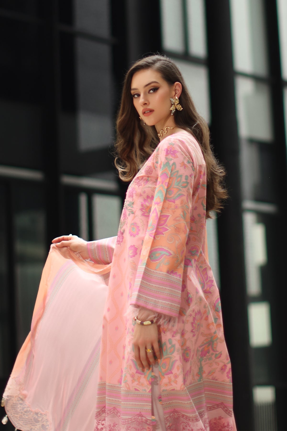 3-PC Unstitched Embroidered  Lawn  SLC27-17