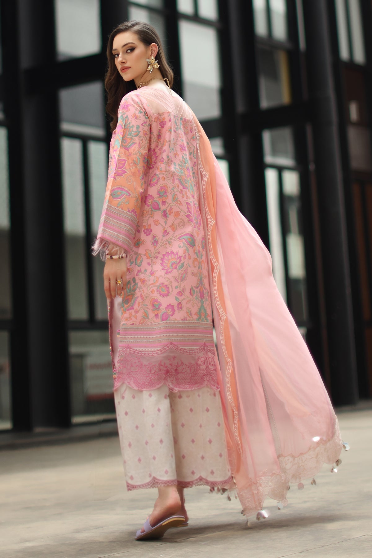 3-PC Unstitched Embroidered  Lawn  SLC27-17