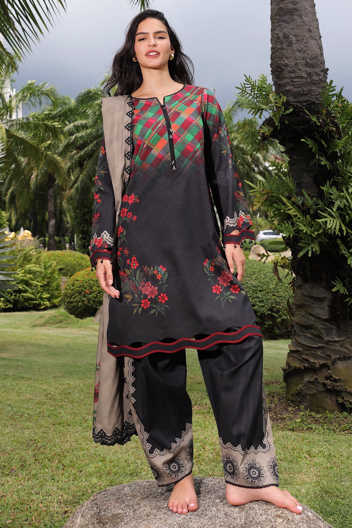 3-PC Unstitched Linen Collection CPW6-09