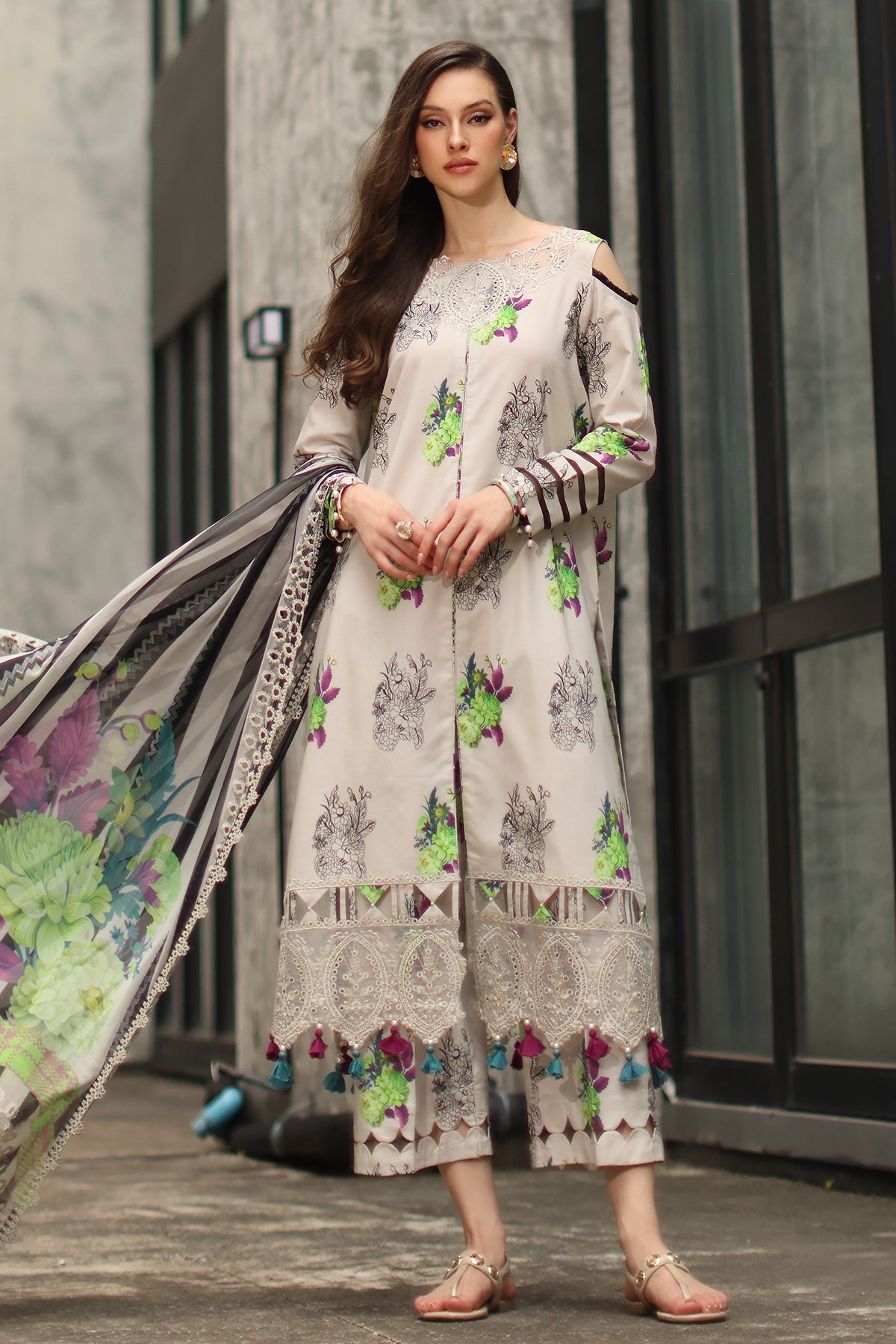 3-PC Unstitched Embroidered Lawn Collection CC6-23