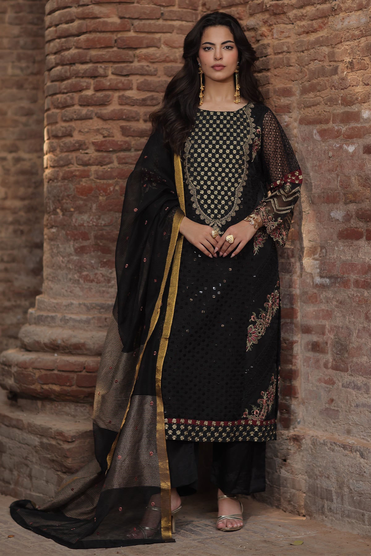 3-PC Stitched Embroidered CMA-6-437