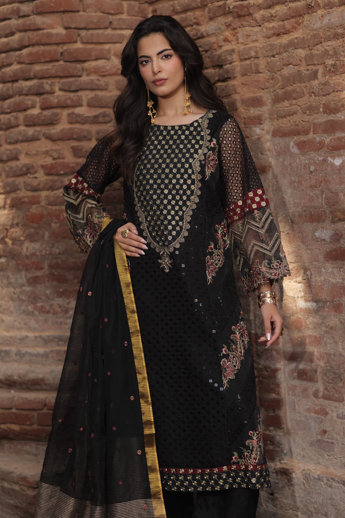 3-PC Stitched Embroidered CMA-6-437