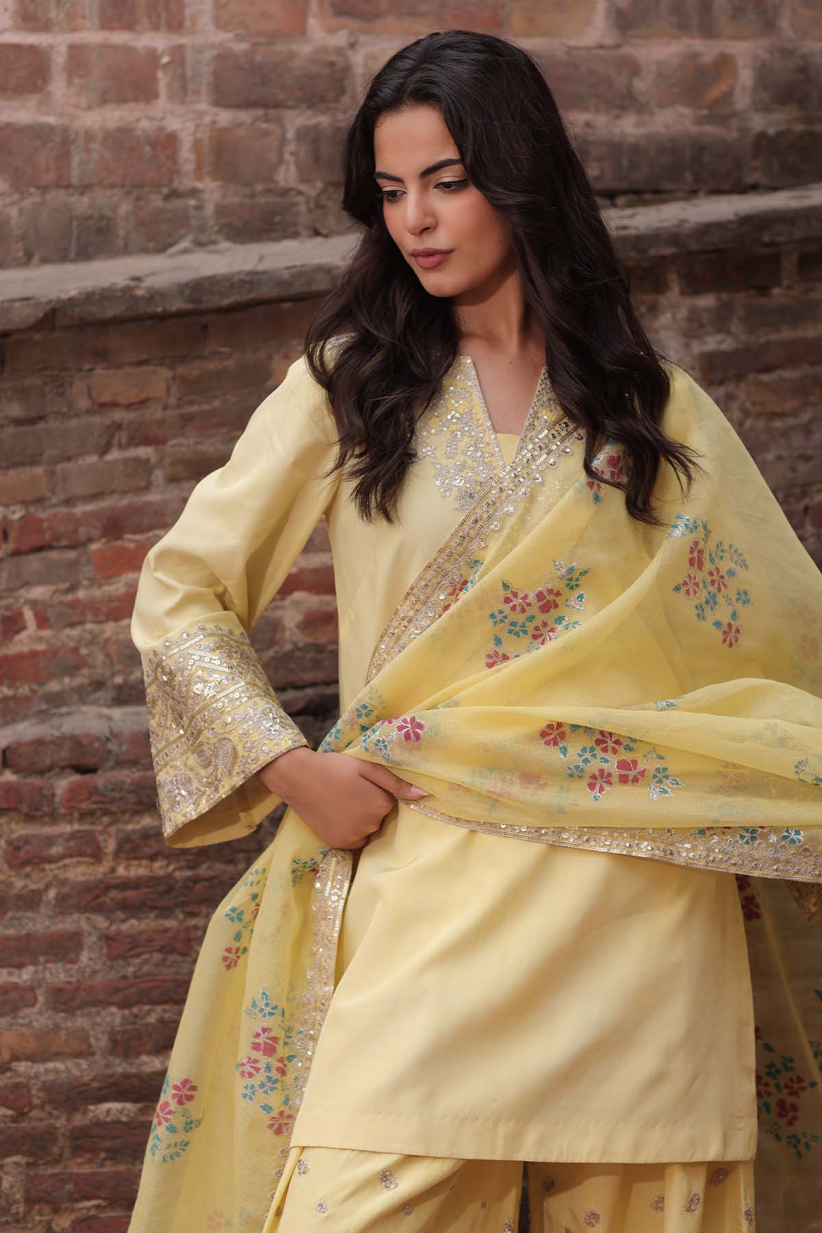 3-PC Stitched Embroidered  CMA-6-444
