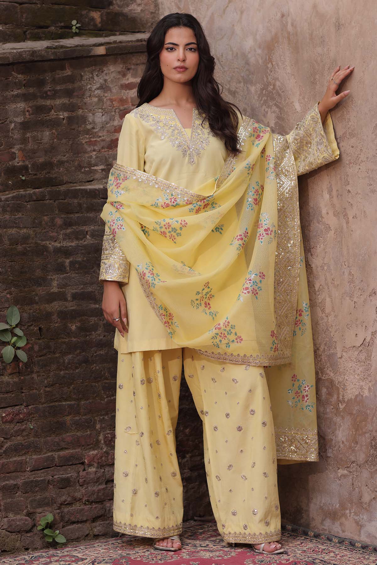 3-PC Stitched Embroidered  CMA-6-444
