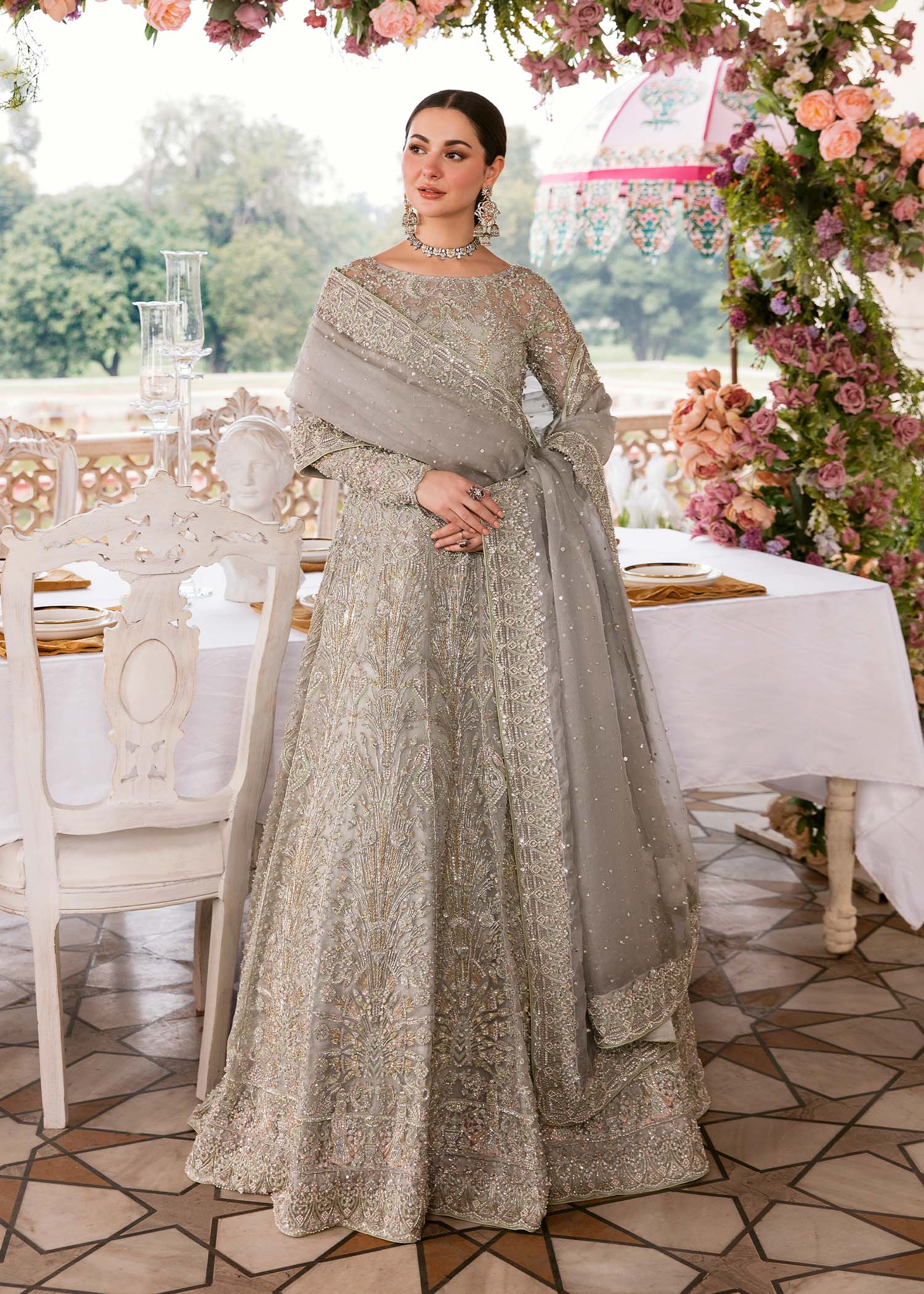 Embroidered Poly Net Fabric (1Pc) | LF-708