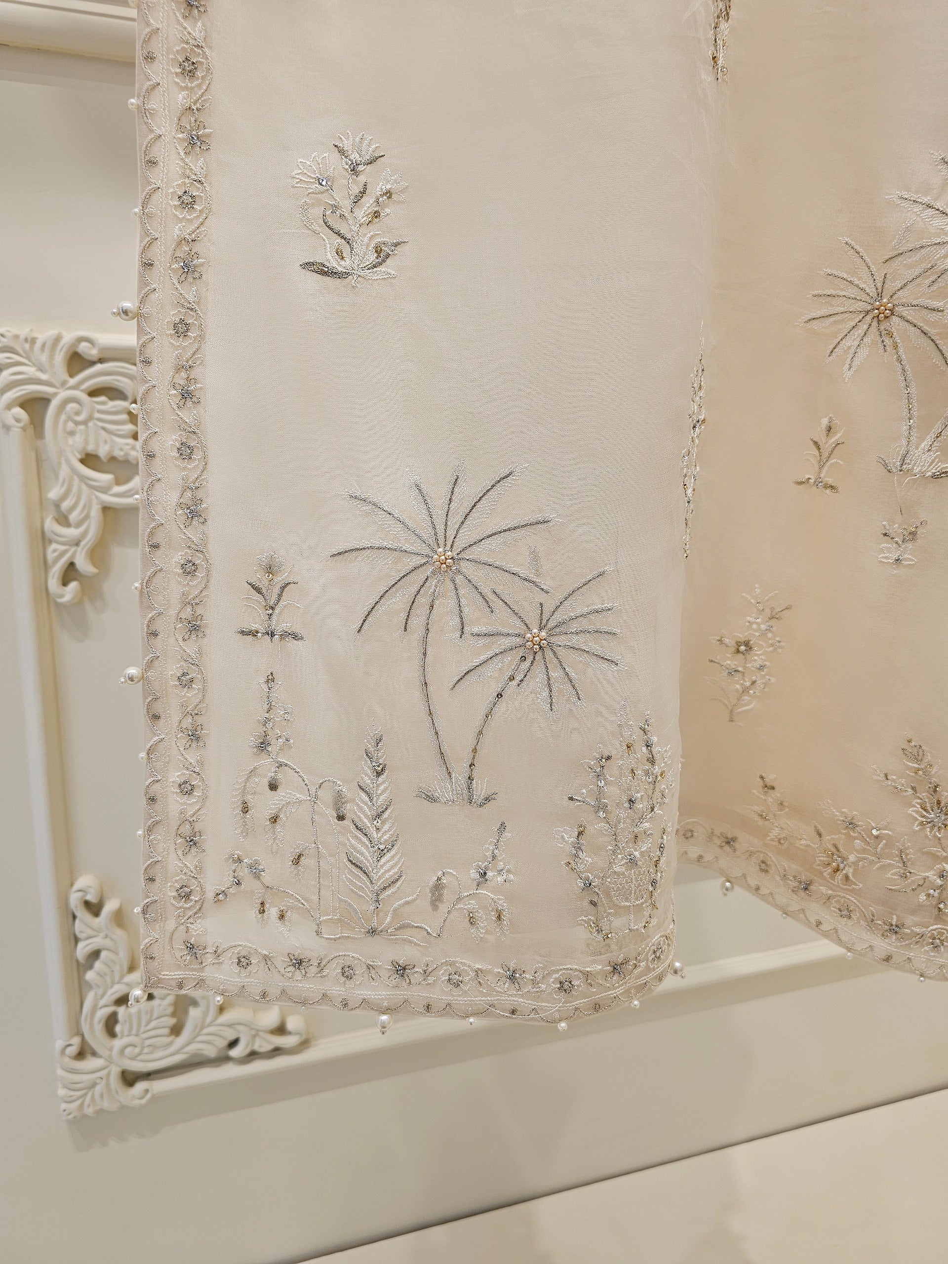 3 Piece - Pure Organza Embroidered Suit S111613
