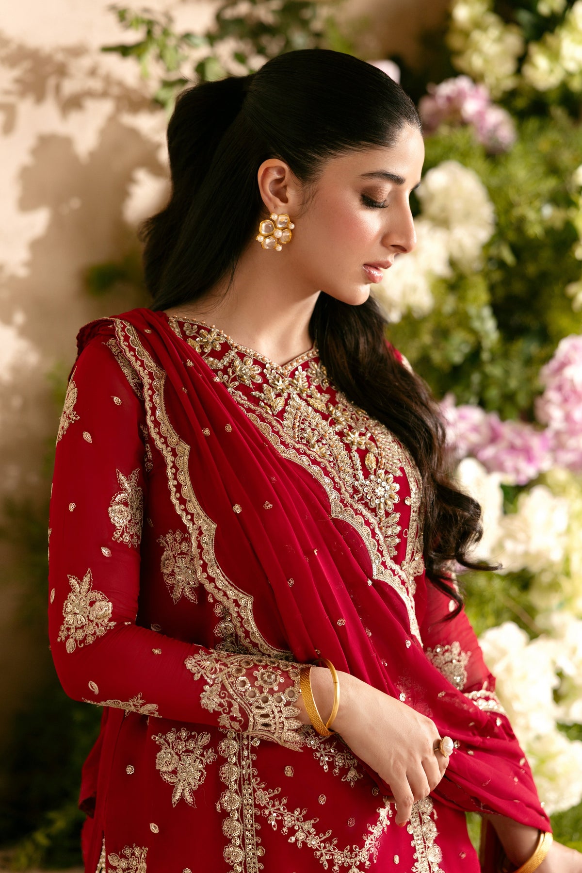 Aneelas Stiched Bridal/Wedding Chiffon With Ada Work 3pc [MAWRA-02] [Dispatch Time 2 Month]