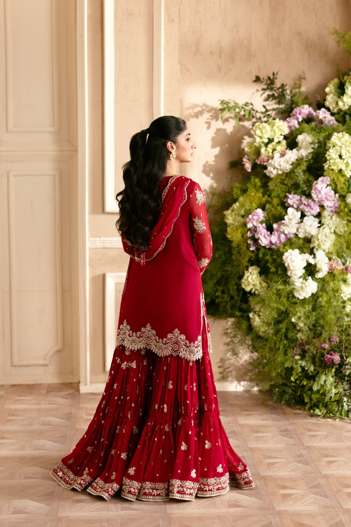 Aneelas Stiched Bridal/Wedding Chiffon With Ada Work 3pc [MAWRA-02] [Dispatch Time 2 Month]