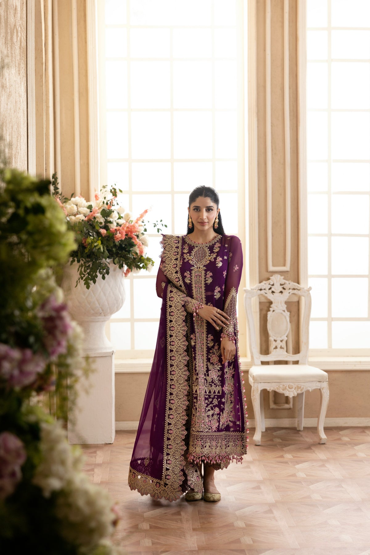 Aneelas Luxury Emb Organza 3pc [MAWRA-06] [Dispatch Time 2.5 Months]