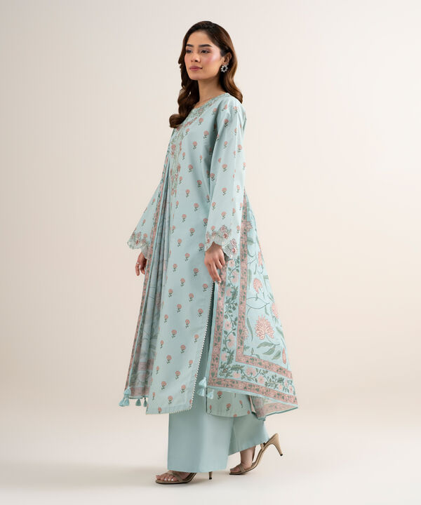 3 Piece - Embroidered Zari Lawn Suit