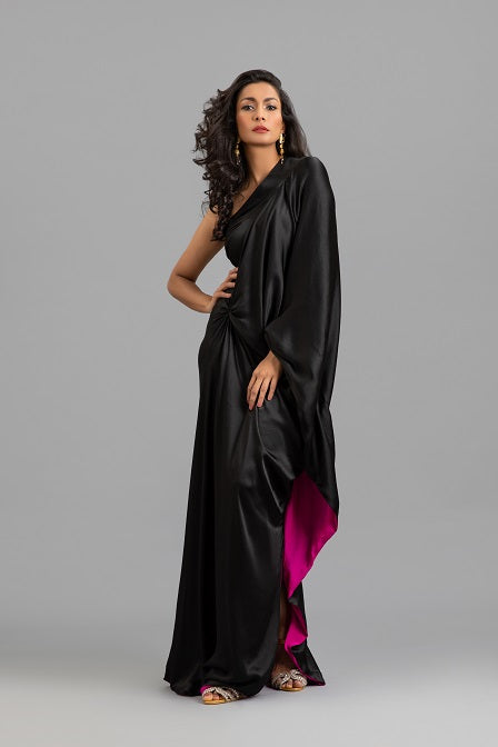 Charmuese Kaftan with Fuchsia Lining