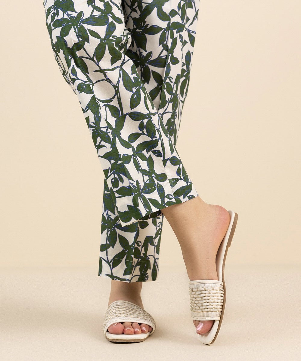 Cotton Viscose Straight Pants