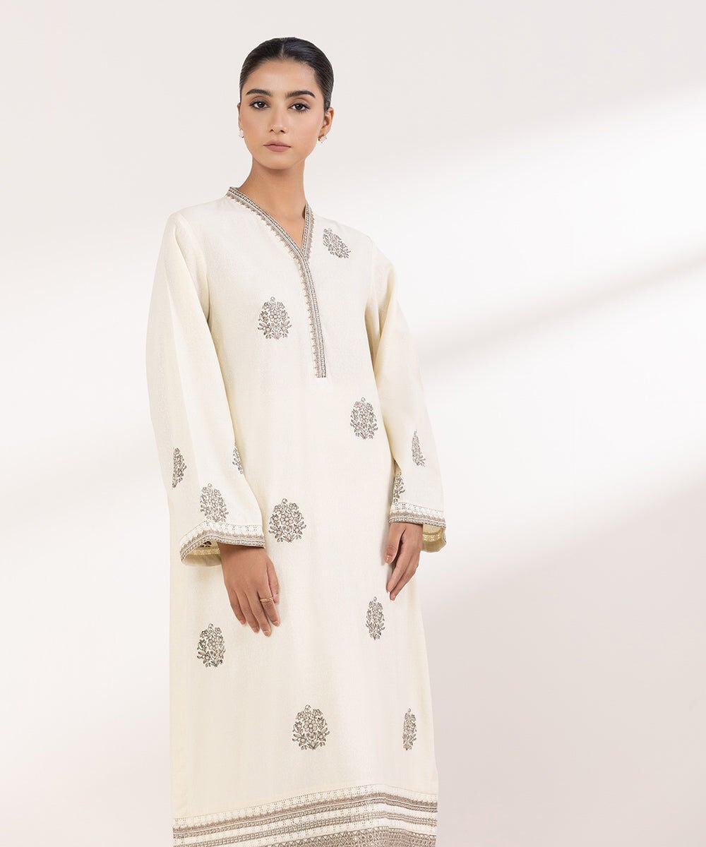 Embroidered Karandi Shirt