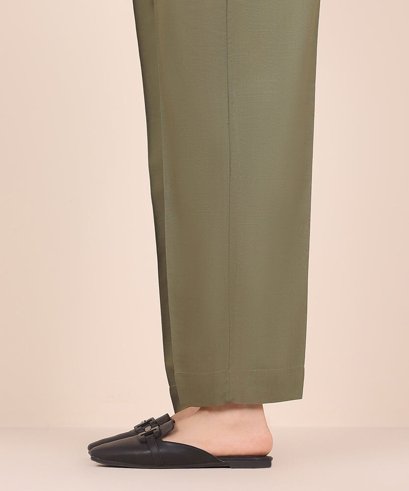 Raw Silk Straight Pants