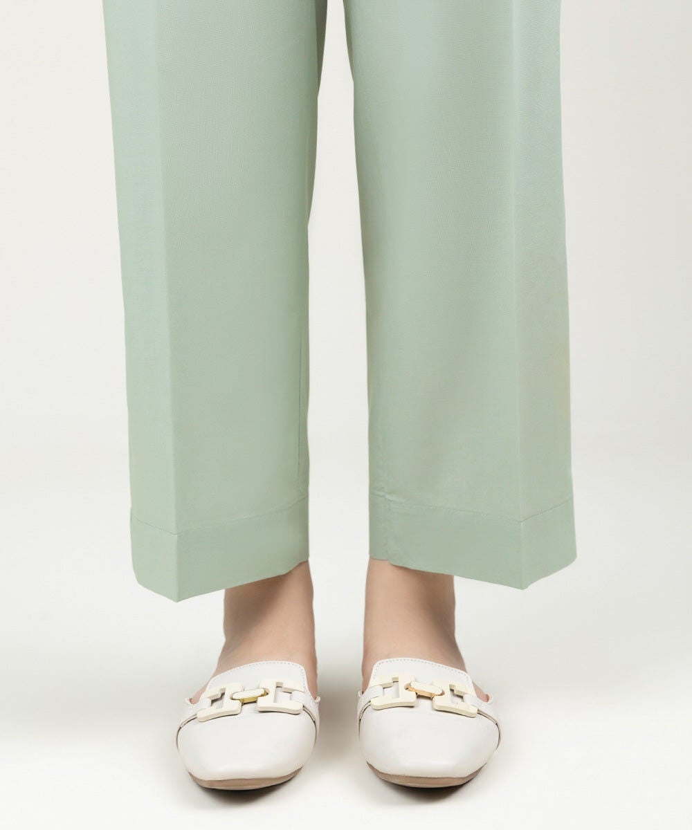 Solid Cambric Straight Pants