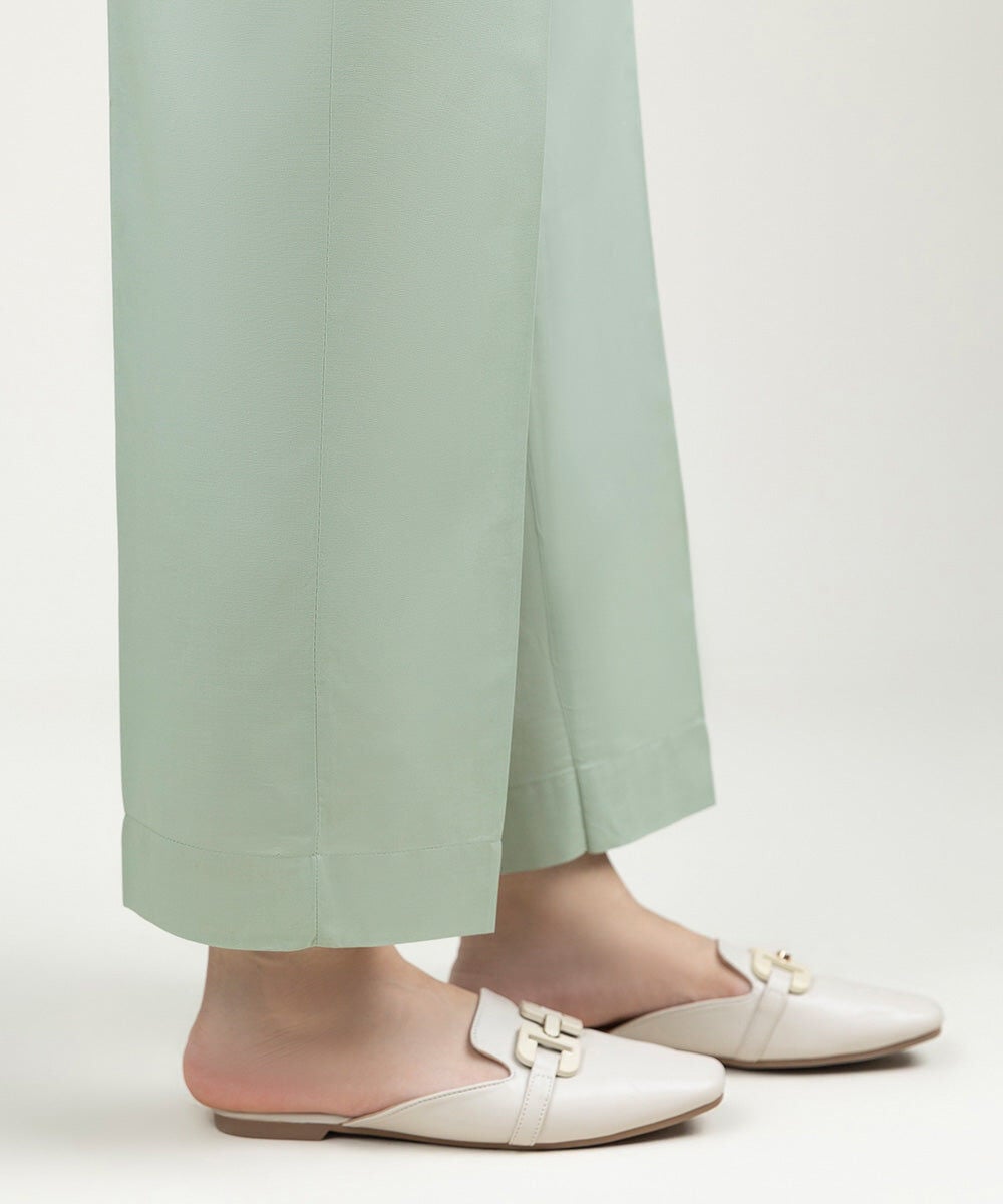 Solid Cambric Straight Pants