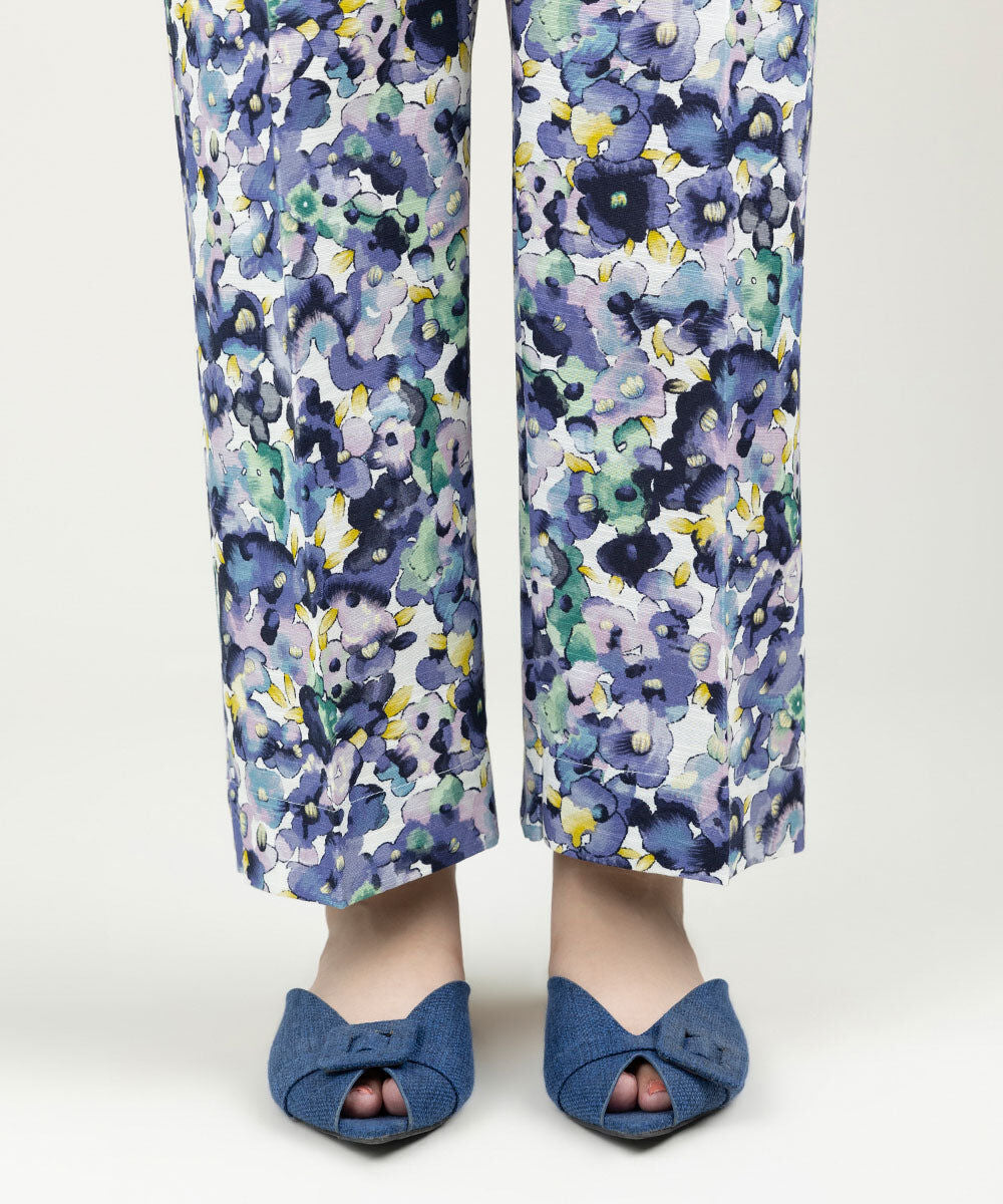 Printed Khaddar Straight Pants