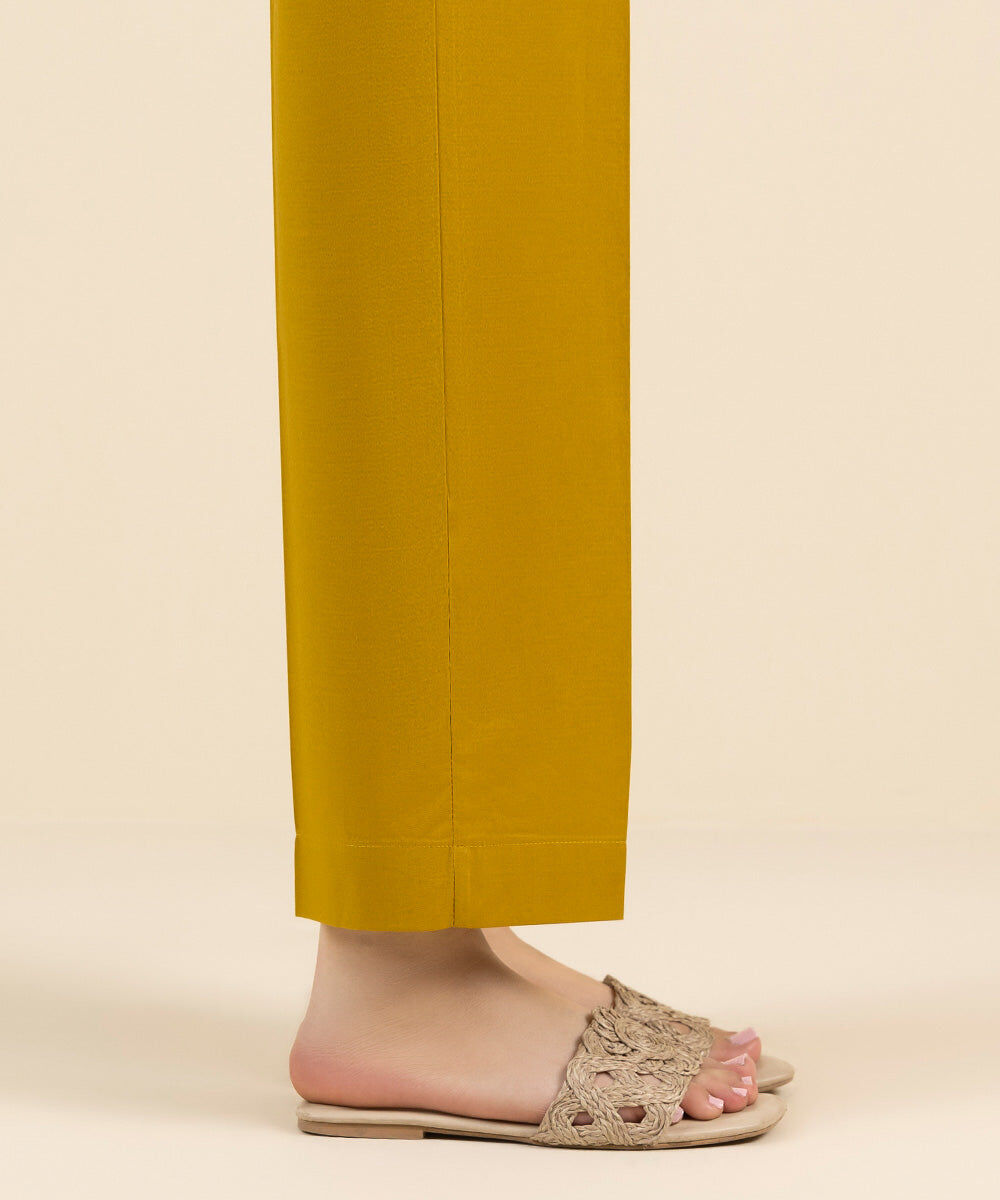 Solid Cambric Straight Pants