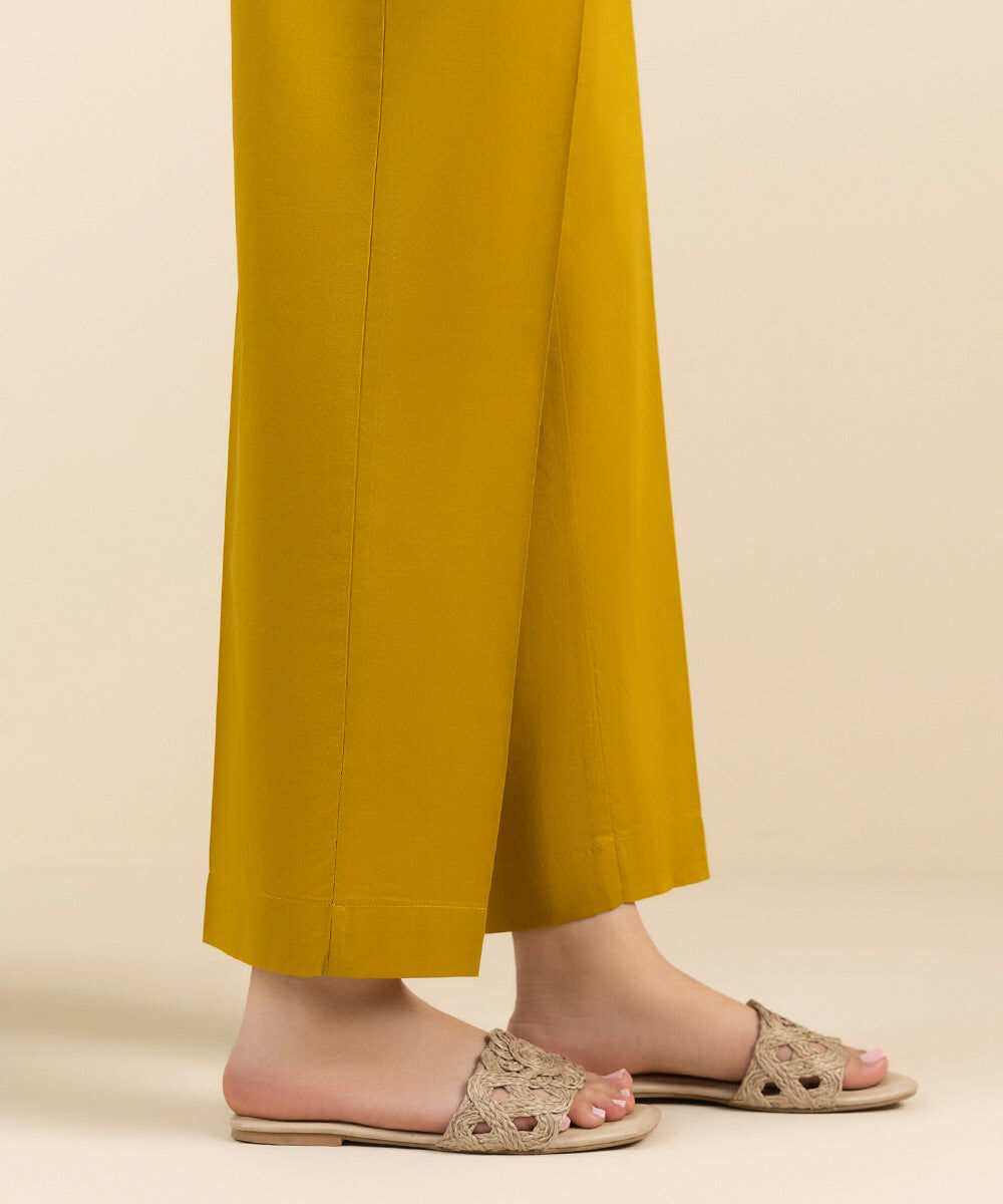 Solid Cambric Straight Pants