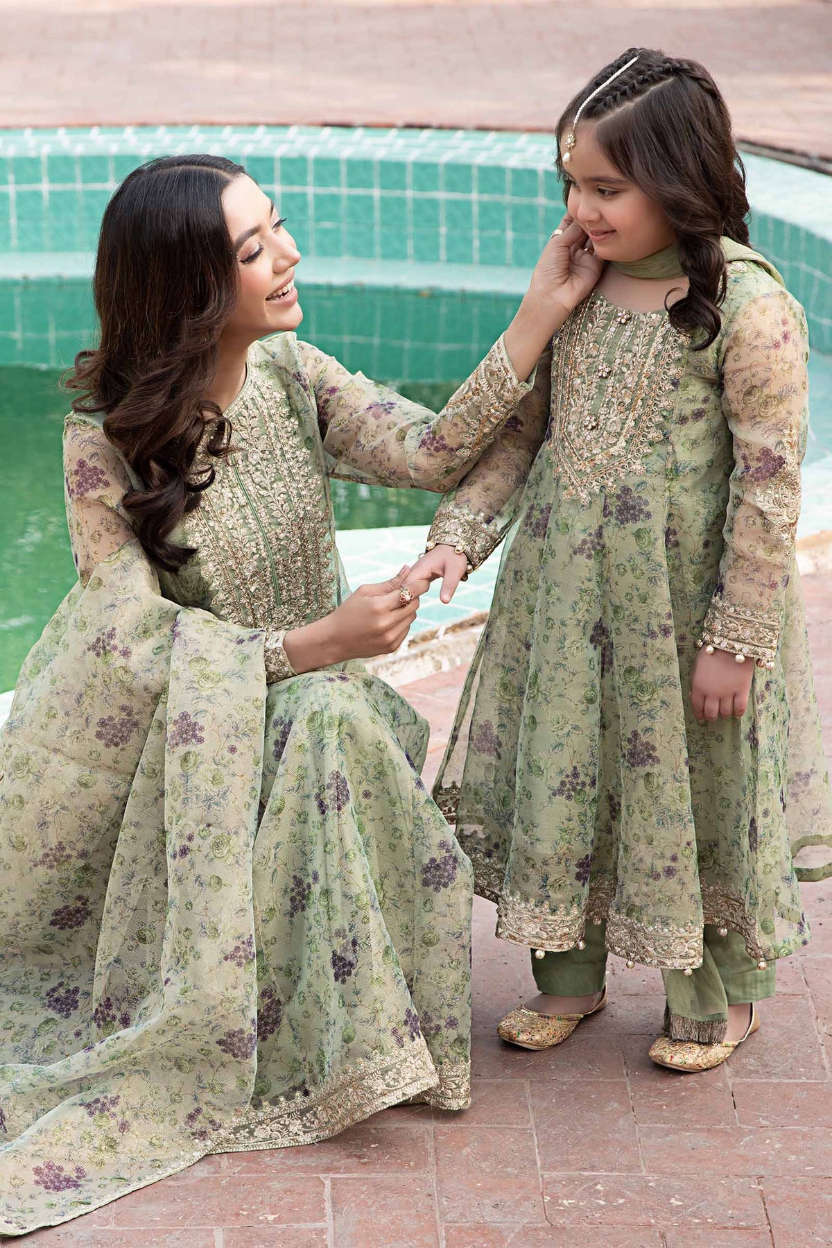 3 Piece Printed Organza Masoori Net Suit