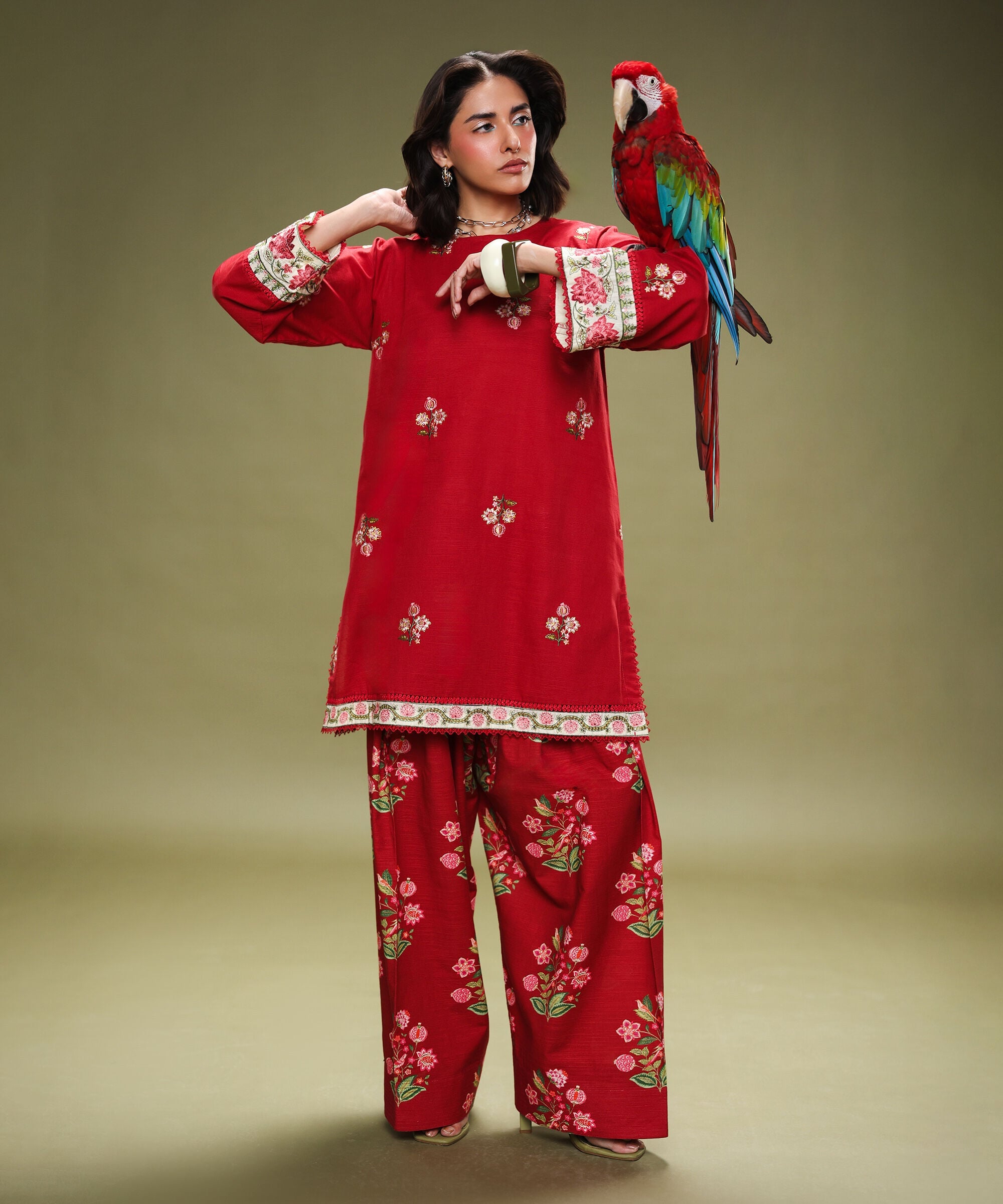 Embroidered Light Khaddar Shirt