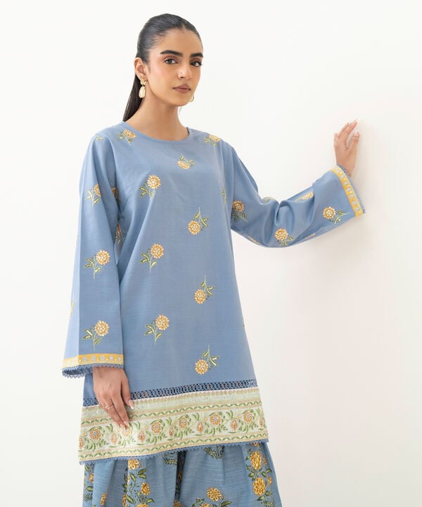 Embroidered Light Khaddar Shirt