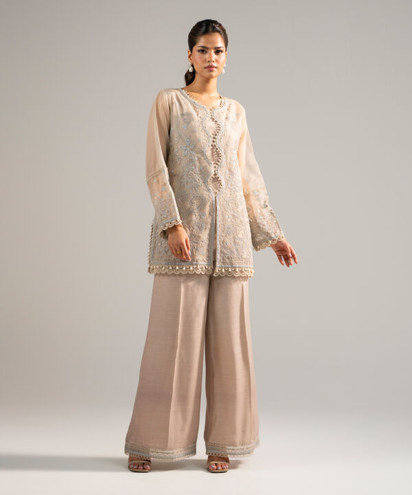 2 Piece - Embroidered Organza Suit