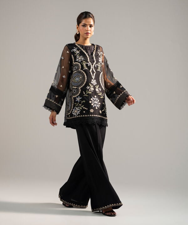 2 Piece - Embroidered Organza Suit