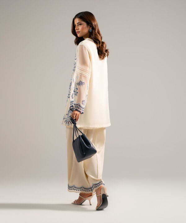 2 Piece - Embroidered Organza Suit