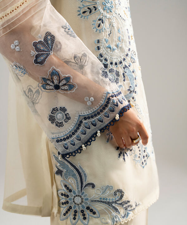 2 Piece - Embroidered Organza Suit